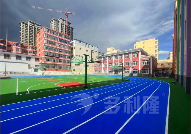 临洮县南街小学蓝色地弹坪跑道